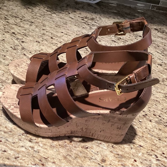 Chaps Wedge Sandals Size 8 - Picture 2 of 6
